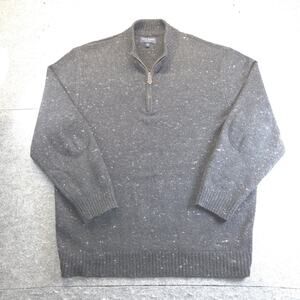 MENS SCOTT BARBER Lambs Wool Cashmere Blend Sweater Size Large Quarter Zip Italy